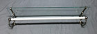 Antique 26  Glass Wall Shelf   Milk Glass Towel Bar Nickel Brass Old Vtg 596-25b