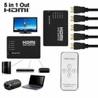 5 Port Hdmi Splitter Switch Selector Switcher Hub Ir Remote 1080p For Hdtv Ps3