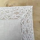 Beautiful Vintage White Wedding Hankie Linen Lace Edge Handkerchief 9 5x9 5 