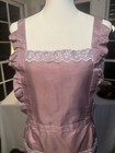 Vintage Princess Apron Cooking Full Gingham Apron Kitchen Retro Lace Trim Ruffle