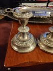 Vintage Pair Of Ianthe Of England Ornate Silver Plated Candle Stick Holders