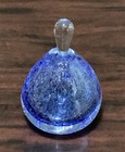 20thc Art Glass Perfume Teardrop Bottle Clear W blue Confetti W silver Flakes
