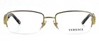 New Versace Ve 1175-b 1002 53mm Gold Brown Half-rim Eyeglasses Frame Italy  case