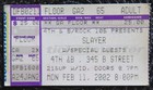 Slayer Ticket Stub 4th   B San Diego Show Feb 11 2002 God Hates Us All Tour 