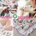 Brandream Floral Crib Bedding Set 3 Piece Girls - White Blush Pink Green