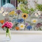 Floral Boho Window Film Static Cling Wall Decal Home Office Nursery Decor New