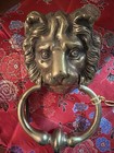 Vintage Peerage England Brass Lion Head Door Knocker 8  Heavy Cast Estate