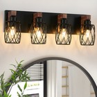 24  Rustic Caged Vanity Light 4 Lights Bathroom Mirror Wall Lamp Sconce Fixture