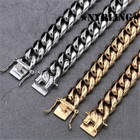     mens Miami Cuban Link Chain Gold Plated Stainless Steel Necklace Or Bracelet    