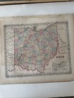 1855 Colton s Atlas Hand Colored Engraving Map Ohio