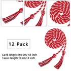 12-piece Graduation Honor Cord Set Red With White Braided Cords With Tassel