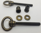 Small Antique Brass Steel Cheval Mirror Mount Set Vintage Retro Old Kit Hardware