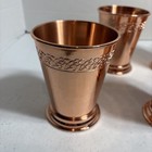 Set Of 6 Absolute Elyx Vodka Julep Copper Glass Cocktails Mint With Shaker Strai