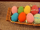 Lot Of 12 Hand Crocheted Spring Colored Easter Eggs