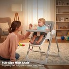 3-in-1 Baby High Chair Foldable Convertible Rocker Reclining Adjustable Seat