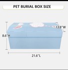 Eco-friendly Pet Casket Biodegradable Cardboard Coffin Mid-size Pets Lite Blue