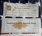 5 Diff  Vintage 1800 s Checks  Ck Lot4  All W  Revenue Stamps  Vignettes 1864 