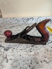 Vintage Smoothing Bench Plane 9in Red Wood Handles Made In Usa Woodworking Tool