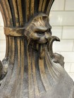 Antique Neoclassical Bronze Urns Pair Marble Base Lion Head Vase Heavy 15 
