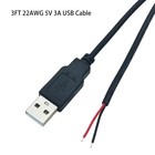 5v 3a Usb Male Plug To Bare Wire Charger Cable  3ft Power Repair    