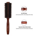 2 2    Round Boar Bristle Hair Brush     Wooden Handle Professional Styling Comb