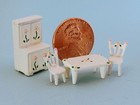 Miniature 1 144 Scale Dollhouse Dining Room Furniture Hiutch Table Chairs Metal
