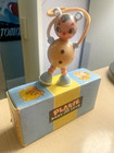 Charming Vintage Plakie Baby Toys Rattle Teether Pink   Blue W  Coil Arms  Box