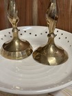 Pair Of Vtg Tall 6 75  Solid Brass Spiral Swirl Candlesticks India 