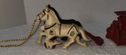 Vintage Cast Iron Horse Drawn Hometown Red Trolley Antique Style Toy
