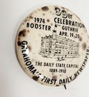 Guthrie Oklahoma 89er Celebration 1974 Booster Lapel Hat Pin Daily Capitol   