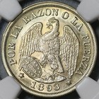 1893 Ngc Ms 63 Chile 20 Centavos Condor Bird Silver Mountain Coin  22081701d 