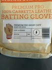 Bruce Bolt Size Medium Batting Gloves Ivory orange Short Cuff
