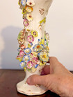 Very Rare Antique  1835 Coalport Floral Encrusted Potpourri Basket Ewer