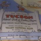 Vtg 1950s Caricature Tucson Map Mcnally Illustrated Avey Old Pueblo Bar Decor