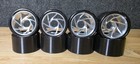 Roller Skate Wheels Black With Silver Aluminum Hub 