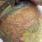 Vintage Antique Replogle 10    Precision Globe Map World Brown Metal Base