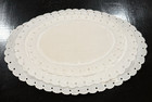 Vintage Madeira Linen Hot Plate Pods  Scalloped Oval White 3 Sizes Nos