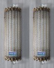 Vintage Art Deco Brass Wall Sconce Ribbed Glass Rod Ship Light Antique Lamp
