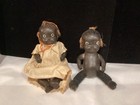 Rare Pair Of Antique Authentic Miniature Bisque Jointed 4  Made In Japn Dolls Nr