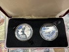 1978 Colombia Silver Proof 500   750 Pesos - Crocodile   Hummingbird - Cased