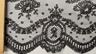 Vintage antique  Black French  7  Cotton Leavers Lace  2 Yards