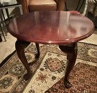 Vtg 90s Bombay Company Side Table Solid Mahogany Wood Queen Anne 22x25x22    Rare 