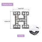 10pcs Iron On Letter Patches  Letter H Rhinestone Alphabet Applique  White black