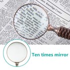 10x Magnifying Glass Antique Copper Handle Reading Low Vision Maps Hobbies