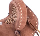 Youth Hard Seat Barrel Style Western Saddle Cheetah Print Inlay Fqhb 12  New