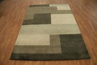 Modern Wool Geometric Hand-knotted Area Rug 6x8 Contemporary Oriental Carpet