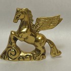 Solid Brass Pegasus Winged Flying Horse     2 5 Inches Tall