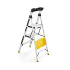 Gorilla Ladders Dual Platform Step Ladder Aluminum W  Project Bucket  9 h-reach 