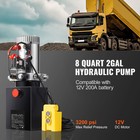 Hydraulic Pump 8 Quart  2 Gal  Single Acting Dump Trailer Pump Power Unit Dc 12v