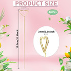 40 Pcs Floral Card Holder Picks  Heart Picture Holders  Photo Holder Pick Stick 